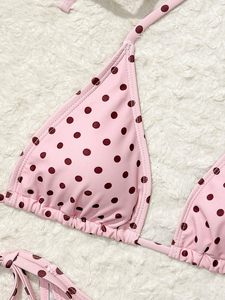 Women's Summer <b>Bikini</b> with Shorts Fashion Two Piece Halter Swimsuit Custom Logo Beachwear With Shorts Swimwear Fashion Swim Suit - Product Image 4