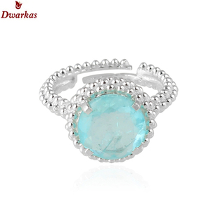 Anillos elegantes hechos a mano en plata de ley 925 con piedra de cuarzo prehnita doble, texturizados, ajustables, disponibles en stock. - Product Image 5