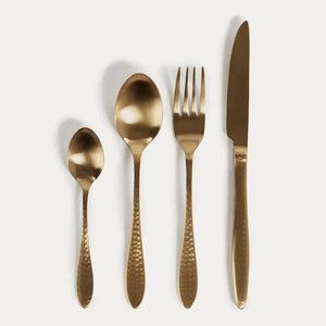 Ensemble de couverts en acier inoxydable avec poignée en laiton massif, de qualité alimentaire, couleur argent, pour la maison et les hôtels, en promotion - Product Image 3