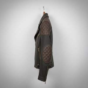 Blouson de motard en cuir véritable marron vieilli pour homme, style vintage, fabricant OEM/ODM - Product Image 4