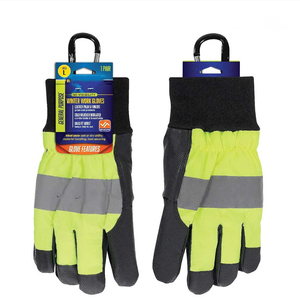 Guantes de Seguridad de Alta Visibilidad Reflectantes Antideslizantes Resistentes al Viento para Trabajo al Aire Libre Unisex Guantes de Cuero de Invierno - Product Image 5