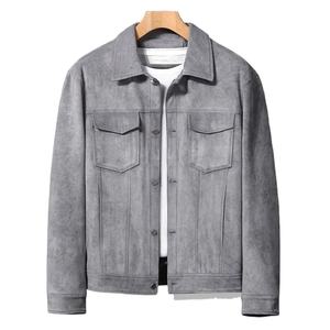 Chaqueta de cuero para hombre para motorista, piel de cordero genuina desgastada, material de cuero de alta calidad, precio al por mayor - Product Image 1