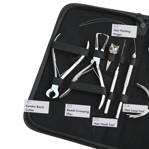Kit de Herramientas para Extensiones de Cabello, Herramienta para Romper Enlaces de Queratina, Removedor de Microperlas, Enhebrador de Bucles, Tijeras para Cortar Hilos, Pinzas de Seccionamiento - Product Image 3