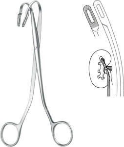Pinze Chirurgiche <span class=keywords><strong>Ruya</strong></span> Randall per Calcoli Renali in Acciaio Inossidabile, Curve 225mm, Angolate 190mm, Strumento Chirurgico Urologico Riutilizzabile - Product Image 3