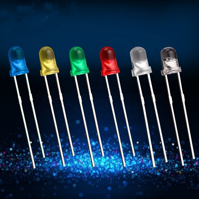 LED Diode Multicolor Mixed Pack 3MM 5mm White Red Green Yellow Blue Pink Purple 1000 PCS Bulk Bag Ready to Ship