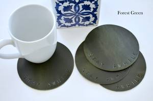 Ensemble de sous-verres en cuir véritable, lot de 4, napperons de table de luxe pour tasses chaudes et froides, accessoires en cuir de vachette faits à la main GLC-0006 - Product Image 4