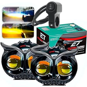 ไฟตัดหมอก ELTRON TURBO รูปทรงนกฮูก นำเข้า 12V-24V 110W DC แสงสีเหลืองและสีขาวสว่างสูง โครงอะลูมิเนียมแข็งแรง สำหรับรถออฟโรด - Product Image 1