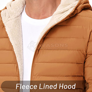 Durable Men Hooded Puffer Jacket Windproof Waterproof Winter <b>Coat</b> Outdoor <b>Travel</b> Wear Front Logo 2026 - Product Image 5