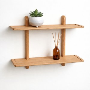 Estanterías de madera a precio económico de proveedor vietnamita, estantería de pared triangular flotante de madera. - Product Image 6