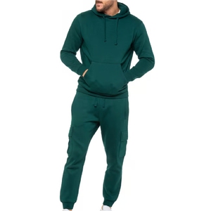 Conjunto Deportivo Unisex de 420 g/m², Sudadera con Capucha y Pantalones Deportivos de Doble Cintura, 100% Algodón para Hombre - Product Image 1