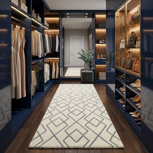 Factory Supply Custom Geometric <b>Hallway</b> <b>Runner</b> Rug Modern Hand Tufted Wool <b>Carpet</b> Luxury Long Floor <b>Runner</b> Manufacturer - Product Image 3