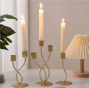 Brass Taper <b>Candle</b> Holder <b>Set</b> of 4 Purple <b>Candles</b> Home Decoration Durable Design - Product Image 5
