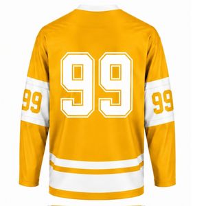 Maillot de hockey sur glace jaune pour hommes, chemise de sport athlétique en Polyester à manches longues, vêtements d'entraînement et de match pour équipe - Product Image 2
