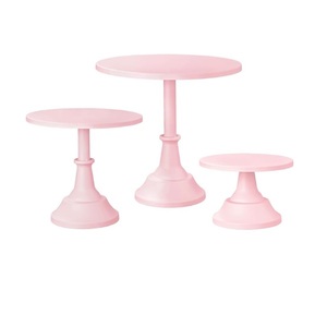 Ensemble de 3 supports à gâteau ronds en aluminium, décoratifs, pour la maison, les mariages, les fêtes et les événements. - Product Image 3