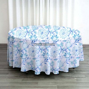 Chick 60 inch Cotton Printed Round Tablecloth Floral Patterned <b>Cover</b> for Dining <b>Parties</b> Weddings Outdoor Banquets Home Decor - Product Image 2