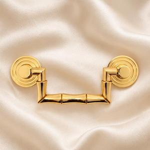 Poignées de meubles de style bambou, poignées de porte et de tiroir avec plaques arrière rondes pour un mobilier élégant et luxueux - Product Image 1