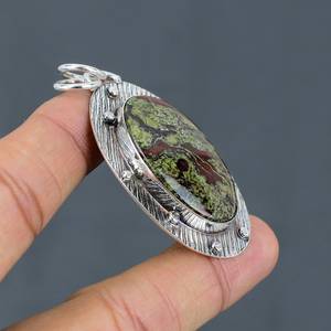 Handmade Bloodstone Pendant 925 Sterling Silver Unique Elegant Fashion Gemstone Jewelry Boho Accessory - Product Image 3