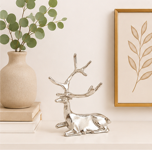 Estatua de Ciervo Metálica Pulida, Adorno Navideño, Decoración Minimalista de Reno Plateado para Oficina, Adorno Festivo para Sala de Estar - Product Image 6