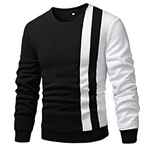 เสื้อสเวตเชิ้ตผู้ชายสีดำขาว คอวี ทรงเข้ารูป สไตล์ลำลอง สำหรับฤดูใบไม้ร่วง ปี 2027 - Product Image 1
