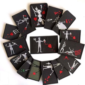 Parche Táctico de Fieltro No Tejido 3D, Diseño Barba Negra Esqueleto Wagner Exorcista, Insignia con Gancho y Bucle, Bordado Personalizado - Product Image 2