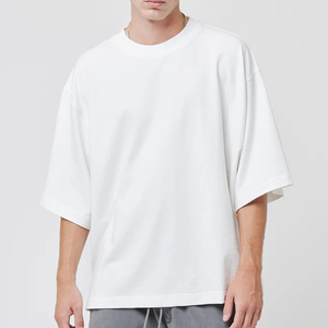 T-shirt blanc surdimensionné de haute qualité pour hommes, coupe ample, en coton, vêtements décontractés, Naimat Abbas Industries - Product Image 4