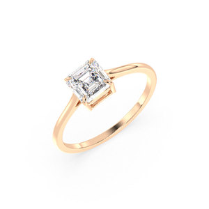 Bague solitaire REYES Hip Hop en argent sterling 925 avec moissanite certifiée GRA, prix de gros, plaqué or rose 14 carats, bijoux fins - Product Image 1