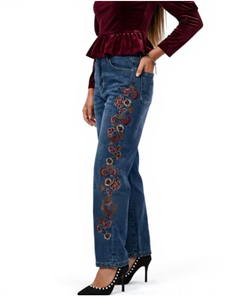 Jeans de Mezclilla de Cintura Alta y Pierna Recta para Mujer, Marca TRIBON SPORTS, Corte Regular Sin Elasticidad, Estilo Casual para Verano - Product Image 1