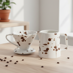 Juego de cafetera y gotero de porcelana duradera de calidad premium 3460992SETL-0.4 para amantes del café - Product Image 3