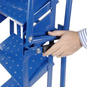 4-Step Warehouse Rolling <b>Ladder</b> 250kg Steel Mobile Safety Step with Handrail Custom OEM VN Industrial Warehouse Equipment for US - Product Image 2