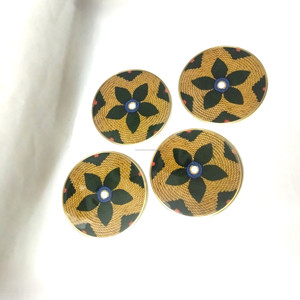 Wholesale Brass Rim Drink Coaster Set Premium MDF <b>Table</b> <b>Protector</b> Custom Floral Artwork Durable Eco-Friendly Handmade for Hotels - Product Image 3