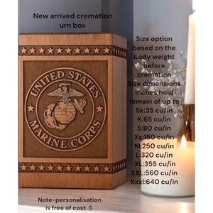 Handcrafted Rosewood US Marine Corps Urn: Veteran Memorial, Personalized Tribute urn Memorial Keepsake by AYAANS - Product Image 6