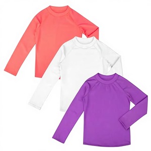 Maillot de bain athlétique à manches longues pour garçons, col rond, protection UPF 50, en Spandex et Polyester, avec logo personnalisé, haute qualité, vente en gros - Product Image 4