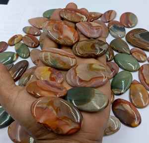 Cabujón de Jaspe Policromado Natural, Piedra Preciosa Suelta al por Mayor, Jaspe del Desierto Pulido para Joyería - Product Image 1