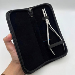 Pince à extensions capillaires multifonctionnelle en acier inoxydable courbée à 1 trou, écologique, pour extensions de cheveux naturels, trou de 3 mm - Product Image 6