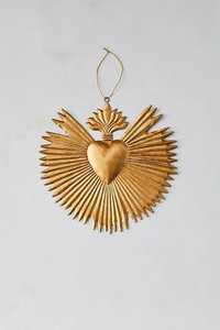 Christmas Brass Heart <b>Star</b> Bird Christmas Ornament Vintage Handicraft Decor - Product Image 2