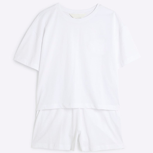 Conjunto de Ropa Casual para Mujer con Logotipo Personalizado, 100% Algodón, Camiseta de Manga Corta y Pantalones Cortos, Cuello Redondo, Conjunto de 2 Piezas - Product Image 5