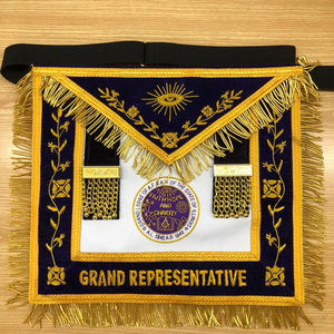 Regalia Masónica: Delantal Masónico de Maestro Masón de Alta Calidad Hecho a Mano, Bordado con Cuentas, Precio de Fábrica para Regalia Masónica - Product Image 6