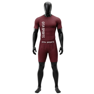 Ensemble de t-shirt et short de compression pour homme, blanc et bordeaux, séchage rapide, extensible, fitness, gym, entraînement, course à pied, vêtements de sport athlétiques - Product Image 1