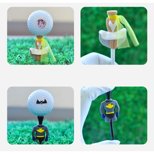 Ensemble de tees et balles de golf en bambou et caoutchouc avec des tees durables et écologiques, motif amusant - Product Image 6