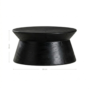 Table basse en bois de Suar massif, design contemporain et organique, qualité supérieure, sculpture monolithique, meubles de salon - Product Image 1
