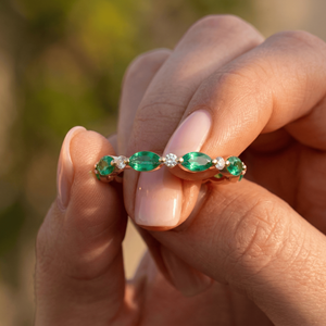 Anillo de Acero Inoxidable con Piedra de Nacimiento de Julio, Chapado en Oro de 18k, Corte Marquesa, Forma de Esmeralda, Regalo, Moda, Joyería de Nueva Llegada para Fiestas - Product Image 1