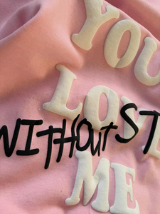 Sudaderas con Capucha Unisex, Estampado Puff 'You're Lost Without Me', Rosa y Negro, Casuales, de Forro Polar, Talla Grande, para Otoño - Product Image 6