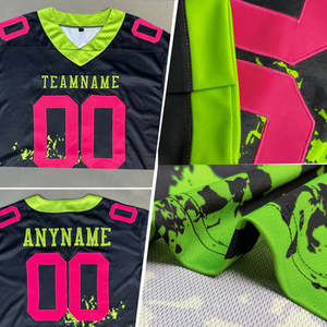 เสื้อฟุตบอลอเมริกันลายพรางแบบกำหนดเอง คอวี แขนสั้น ผ้าโพลีเอสเตอร์พิมพ์ลายแบบซับลิเมชั่น สำหรับทีมชายหญิง ใส่ได้ทุกเพศ ใส่ชื่อทีมหรือชื่อใดก็ได้ รวดเร็ว - Product Image 2