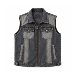 <b>Women's</b> Enzyme Washed <b>Denim</b> <b>Waistcoat</b> with side pockets, Low MOQ Private Label Orders <b>for</b> US Apparel Retailers - Product Image 5