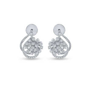 Contemporary Design 14K Gold <b>Teardrop</b> Diamond Cluster <b>Stud</b> <b>Earrings</b> Luxury Diamond Jewelry - Product Image 5