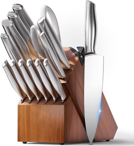 Juego de cuchillos de cocina de acero inoxidable de 14 piezas con soporte para cuchillos - juego de cuchillos de chef japonés profesional con tijeras de cocina OEMODM - Product Image 1