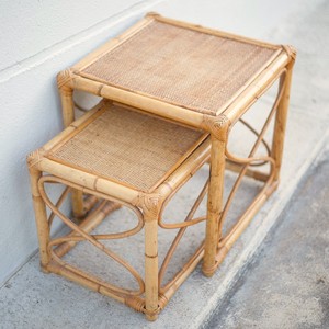 Juego de mesas de ratán con diseño nido, mesas auxiliares de café de ratán estilo bohemio, calidad superior, venta al por mayor - Product Image 2
