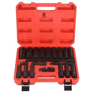 Jeu de douilles à chocs profondes de 1/2 pouce, 20 pièces, avec rallonges et articulations universelles - Product Image 1