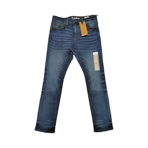 Pantalones de mezclilla elásticos informales de calidad de exportación 100% para hombre, botón transpirable de estilo recto lavado con enzimas personalizado para Primavera/Verano - Product Image 1