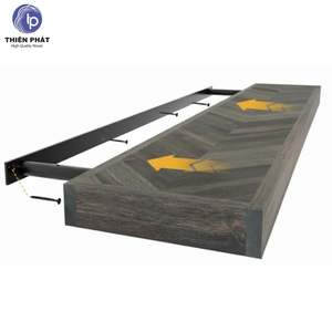 Juego de 2 Estantes Flotantes de Madera de Acacia Chevron con Acabado Mocha para Decoración del Hogar - Product Image 5